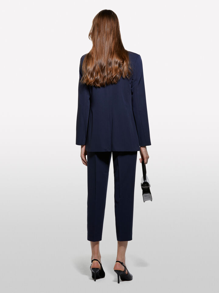 Dark blue regular fit blazer - women's blazers - Dark Blue | Sisley image number 2